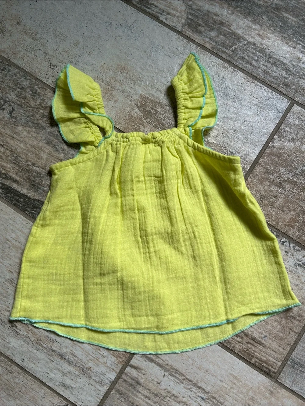 NWT Baby Gap Citron Yellow Ruffle Tank Top (sz 18-24 months)
